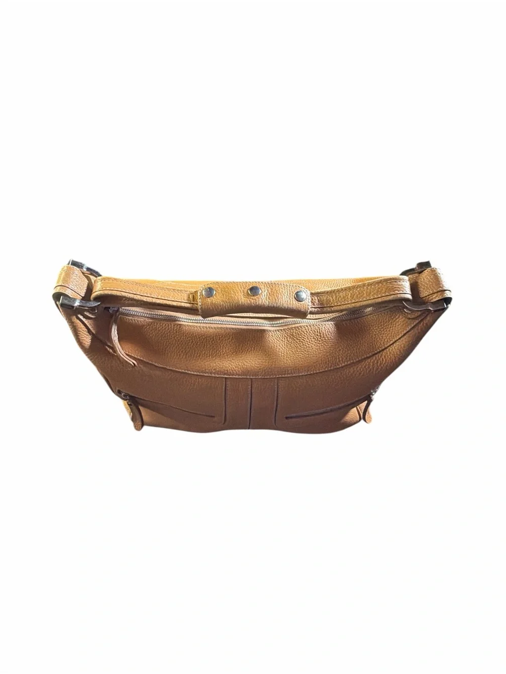 Tod’s Miky Gommino Tan Pebbled Leather Hobo Shoulder Bag - Made in Italy - Picture 3 of 9